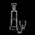 24 Oz. Crystalline Ernesta Decanter w/ 2 On The Rocks Glasses